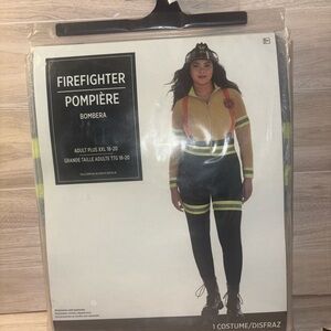 Women's Firefighter 2pc Costume- Black and Yellow